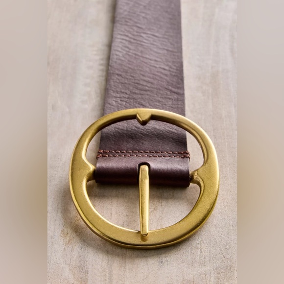 NWT Free People Brando Leather Hip Belt Espresso Medium Large - Picture 2 of 9